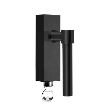 Draaikiep raamkruk Mat zwart PVD One Piet Boon PBL15- DKLOCK Afsluitbaar 124mm